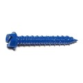 Midwest Fastener Masonry Screw, 1/4" Dia., Hex, 1 3/4 in L, Steel Blue Ruspert, 12 PK 63502